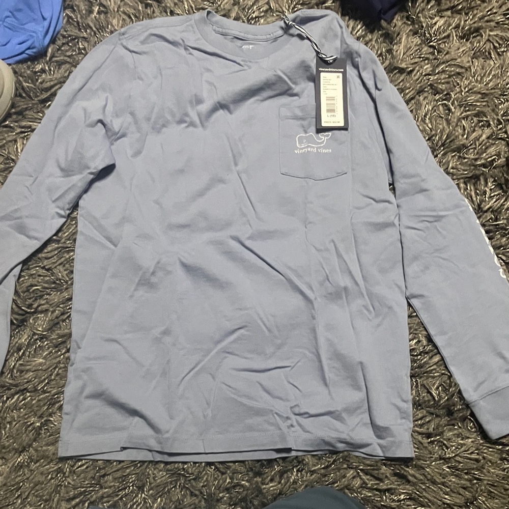 Vineyard Vines Men's Light Blue Long Sleeve Tee
